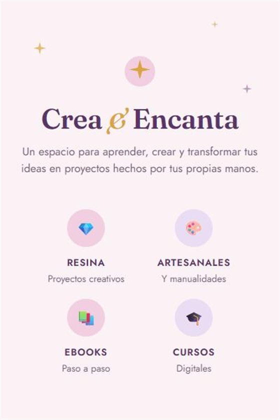 Captura de la tienda de Crea & Encanta en el celular