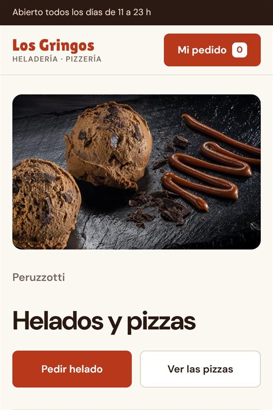 Captura de la carta digital de HeladerÃ­a Los Gringos en el celular